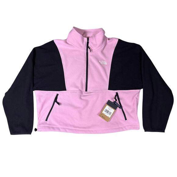 The North Face Fleece Pullover TKA Attitude Womens XL Zipper Cameo Pink Black - Picture 4 of 12
